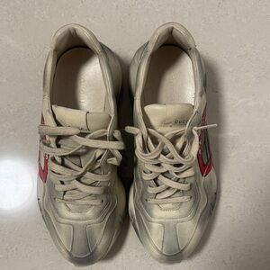 Gucci Beige and Red Sneakers